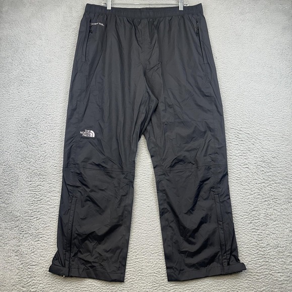 North Face Pants Mens XL Short Black HyVent 2.5L Waterproof Rain Outdoor Hiking - Picture 1 of 15
